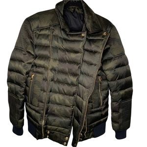 BALMAIN Camouflage-print Shell-down Puffer Jacket Size L